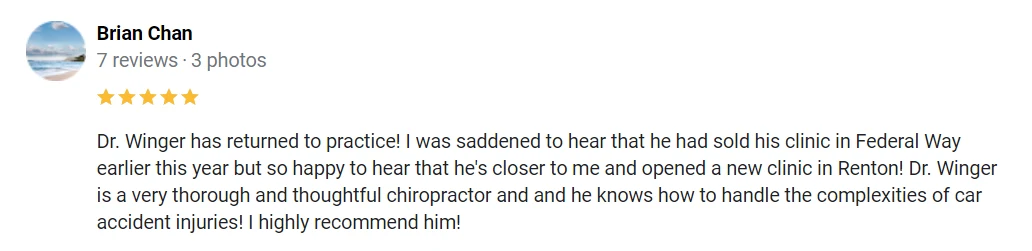 Chiropractic Renton WA Bryan Testimonial