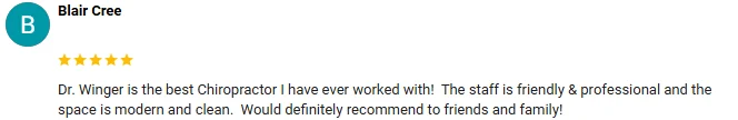 Chiropractic Renton WA Blair Cree Testimonial
