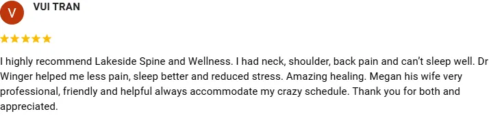 Chiropractic Renton WA Vui Tran Screenshot Testimonial